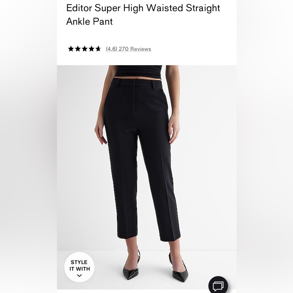 Black Express Editor Straight Pants 10s/short